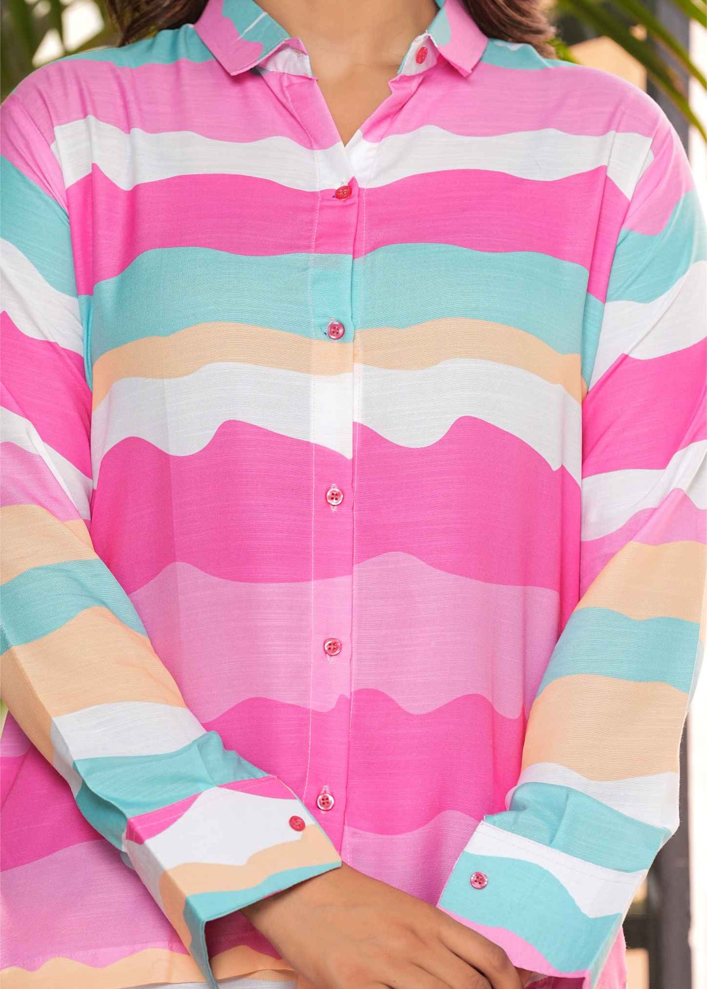 Women Printed Co-Ord Set | Soft Cotton Button-Down Shirt & Pajama | Trendy Full Sleeve Ladies Nightwear | Comfortable Sleepwear & Stylish Loungewear Set for Home Use